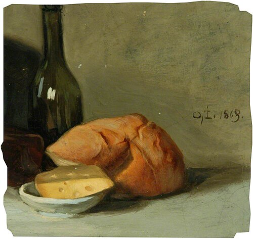 Still Life with Bread and Butter, 1863, Joséphine Bowes