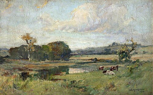 Backwater, River Lagan near Edenderry, Belfast, 1914, William Gibbes Mackenzie
