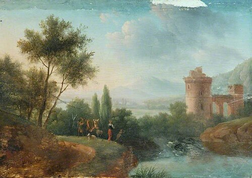 Landscape with Cattle and a River, , Pierre Joseph Petit