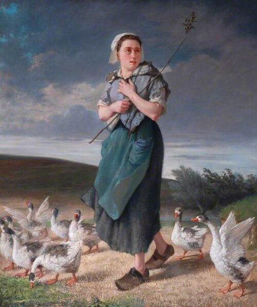 A Girl with a Flock of Geese, 1867, Pierre Louis Richard