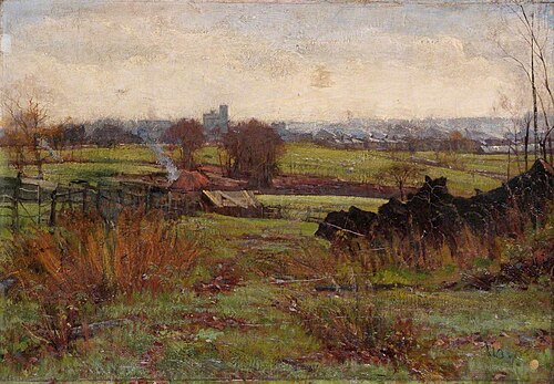 Finchley Road Fields, Hampstead, 1875, Claude Hayes
