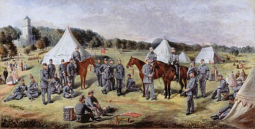 The 1st Administrative Battalion of the Norfolk Volunteers at Gunton Park, 1864, Claude Lorraine Richard Wilson Nursey