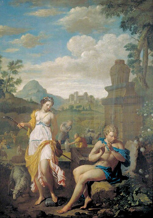 Pastoral Scene (Shepherd Piping and Nymph Dancing), , Pieter Veen