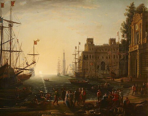 Harbour Scene (after Claude Lorrain), 1879, Pietro Antonio Sasso