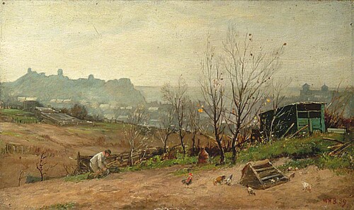 View across Priory Valley to the Castle, 1889, William Henry Borrow