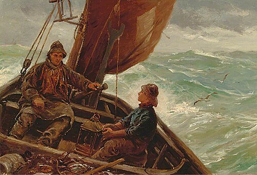 Fishing Boat at Sea, 1900, William Henry Borrow
