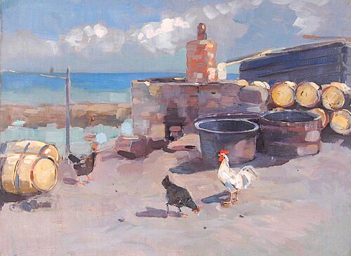 Harbour with Chickens*, , William Henry Charlton