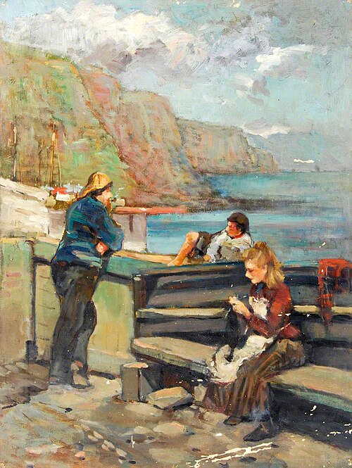 Fishermen with Children, , William Henry Charlton