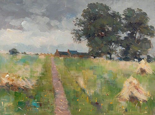 Landscape with a Path and Haystacks*, , William Henry Charlton