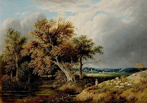 Landscape with Trees and Sheep, , William Henry Crome