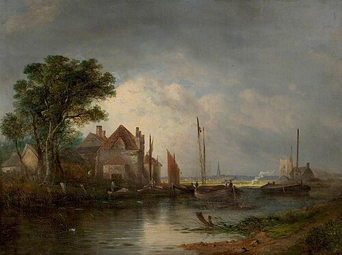 River Scene with Boats, , William Henry Crome