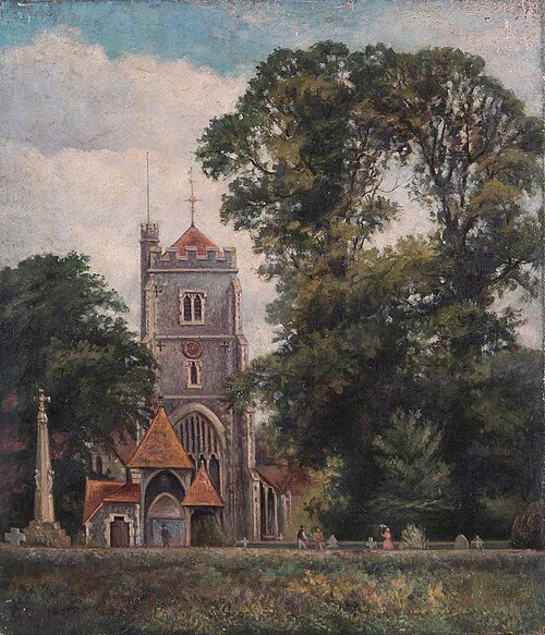 Beddington Church with Lychgate, Croydon, Surrey, , William Henry Hope