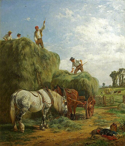 Haymaking at Kings Weston, 1860, William Henry Hopkins