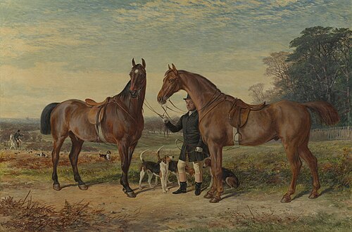 Thomas Portman with Guy Mannering and Ghillie Callum, 1863, William Henry Hopkins
