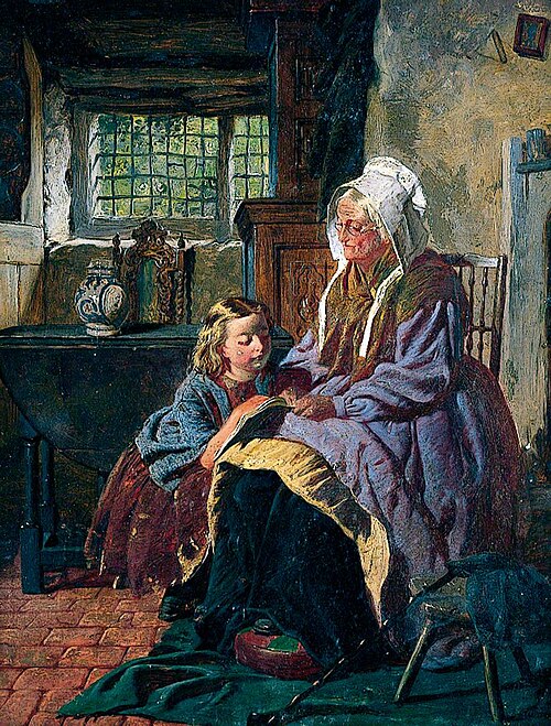 A Reading Lesson, 1868, William Henry Midwood