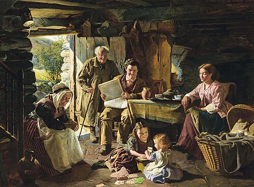A cottage interior, 1868, William Henry Midwood