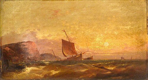 Sunset on the Devonshire Coast, 1875, William Henry Williamson