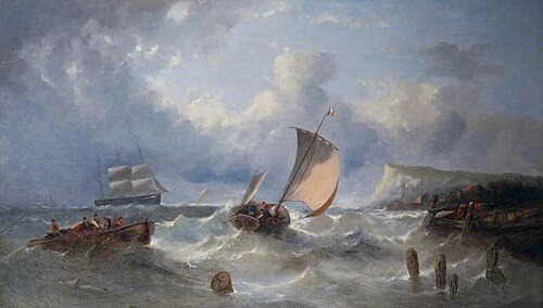Boats in a Squall off Dover, , William Henry Williamson
