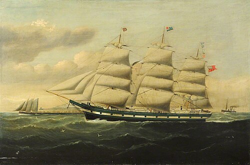 HMS 'Eurydice' at sea, 1871, William Howard Yorke
