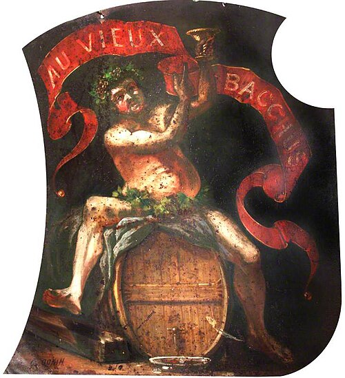 Inn Sign, with Bacchus on a Barrel, 1870, Guido Gonin