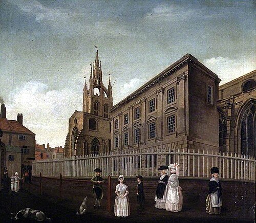 St Nicholas' Church, Newcastle upon Tyne, from the South-East, 1789, Ralph Waters II