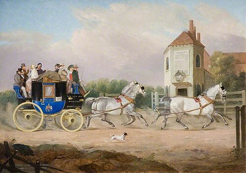 Stourbridge to Birmingham Royal Mail Coach, 1842, William J. Pringle
