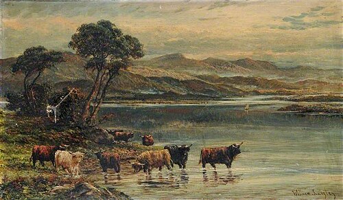 Highland Cows on the Edge of a Loch*, , William Langley