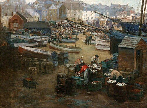 Packing Fish, St Ives Harbour, , Gwendoline Margaret Hopton