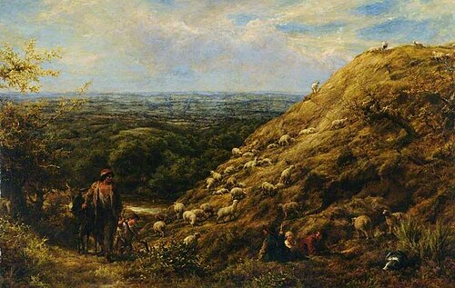 'Where the nibbling flocks do stray', 1857, William Linnell