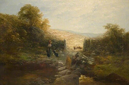 Shepherdess with Sheep, 1874, William Linnell