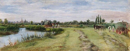 Bloomer's Meadow at Lechlade, 1868, William Luker