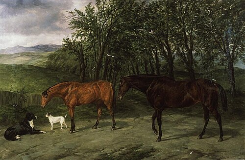 Portrait of hunters, Honey & Heckford, 1859, William Luker