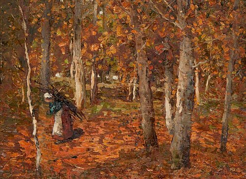 Woman Carrying Faggots in Wood, , William MacBride