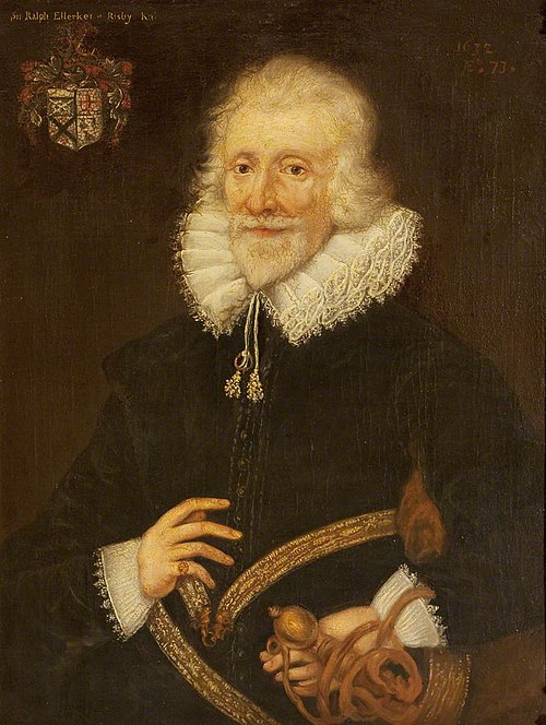 Sir Ralph Ellerker of Risby (b.1558/59) at the age of 73 (after British (English) School of 1632), 1885, Rebecca Dulcibella Ferrers