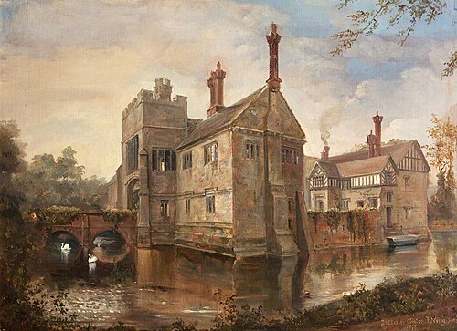 View of Baddesley Clinton from the North-East, 1898, Rebecca Dulcibella Ferrers