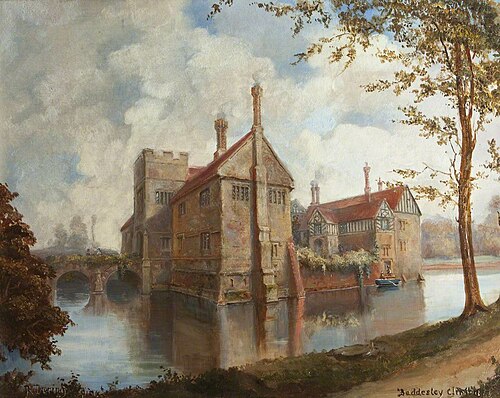 View of Baddesley Clinton from the North East, 1890, Rebecca Dulcibella Ferrers