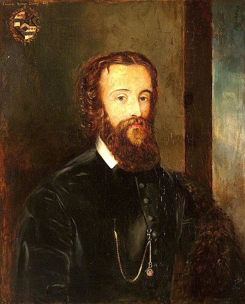 Edward Heneage Dering (1826-1892), half-length, by a window, 1859, Rebecca Dulcibella Ferrers