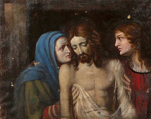 Christ with the Virgin Mary and Saint John the Evangelist, 1886, Rebecca Dulcibella Ferrers