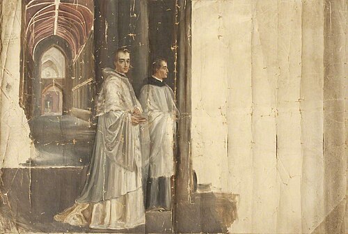 Two Priests in front of a Church, 1886, Rebecca Dulcibella Ferrers