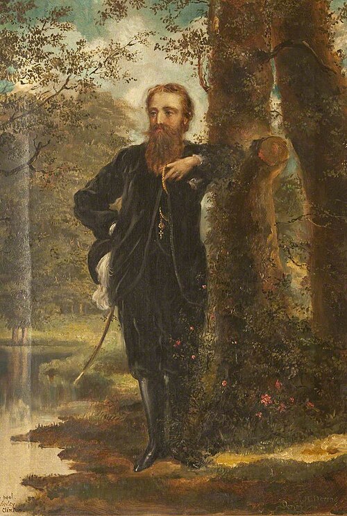 Edward Heneage Dering (1826-1892) in the grounds of Baddesley Clinton, 1884, Rebecca Dulcibella Ferrers