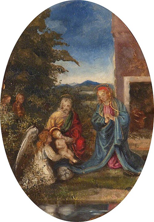 The Holy Family with a Child-Angel, 1877, Rebecca Dulcibella Ferrers