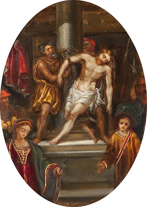 The Flagellation, with Saints Catherine and Stephen, 1877, Rebecca Dulcibella Ferrers