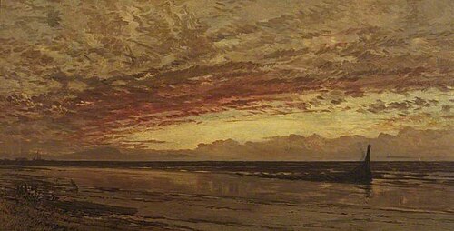 Wrecked, a Seascape at Sunset from the Somerset Coast, , William Matthew Hale