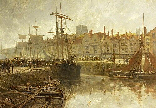 Bristol Docks, with Fishing Boats and Other Shipping at Anchor beside the Quayside, , William Matthew Hale