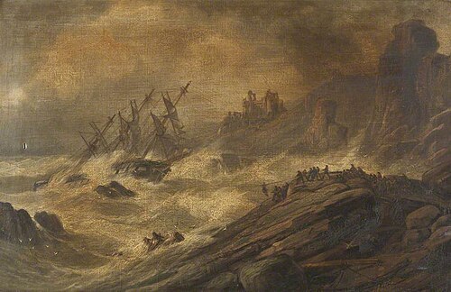 Tantallon Castle: Last Man from the Wreck, 1845, William Mitchell