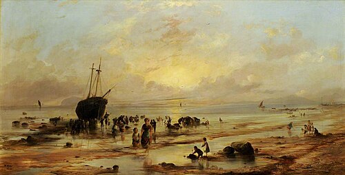 The Sands, Vessels on the Rocks, 1875, William Muir