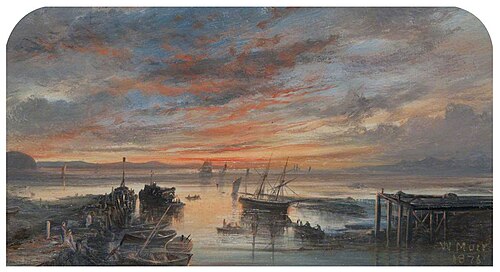 Sunset from Girvan Harbour, 1876, William Muir