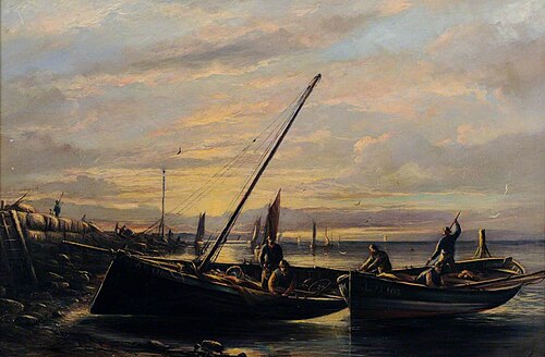 Fishing Boats at Old Pier, , William Muir