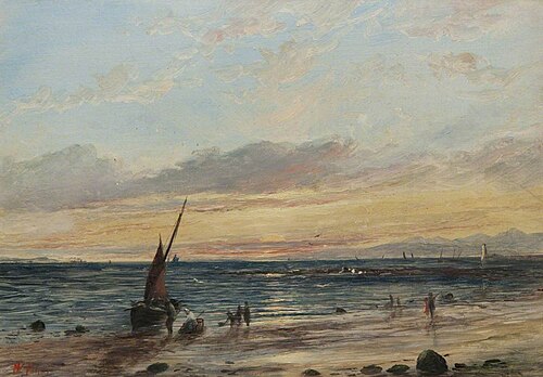 Seascape – View of Arran from Carrick Shore, , William Muir