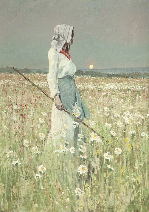 Landscape – Girl in a Meadow, 1905, William Page Atkinson Wells
